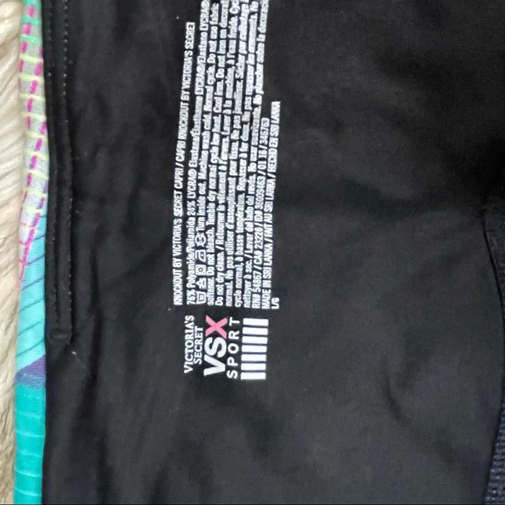 VSX Victoria's Secret Sport Knockout Crop Neon Abstract Geo Print - Picture 4 of 4